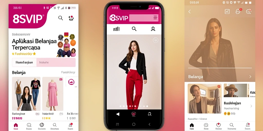 Tampilan antarmuka aplikasi 8SVIP dengan pilihan fashion menarik.