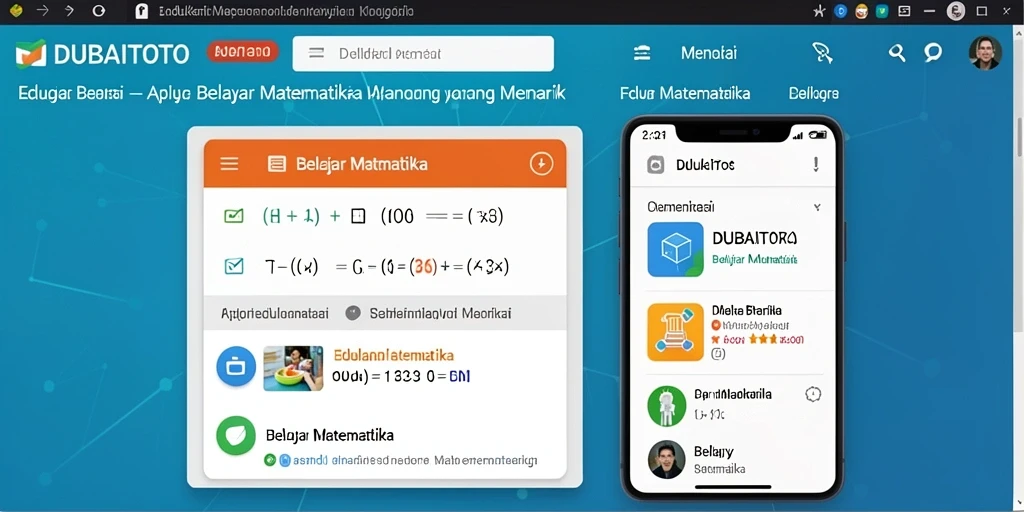 Tangkapan layar aplikasi DUBAITOTO dengan antarmuka belajar matematika yang menarik.