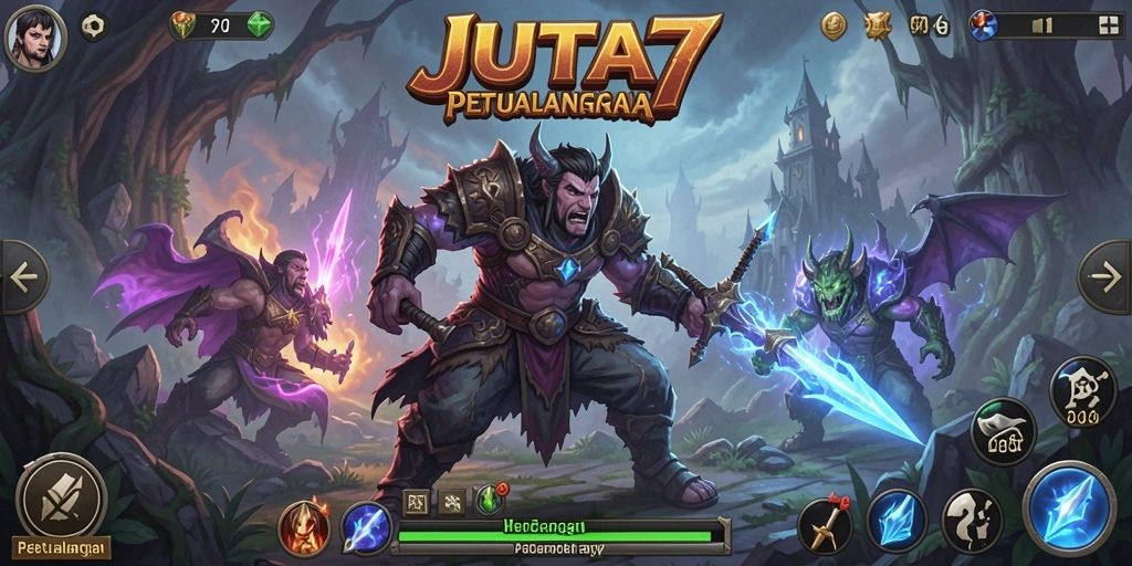 Tampilan antarmuka JUTA7 yang menarik dengan petualangan seru.