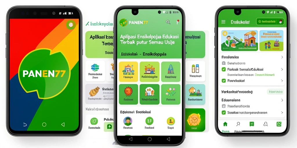 Screenshot antarmuka aplikasi PANEN77 menunjukkan kemudahan akses informasi.