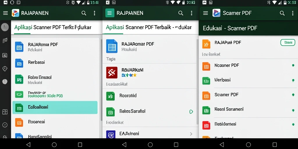 Tampilan antarmuka RAJAPANEN saat memindai dokumen PDF.