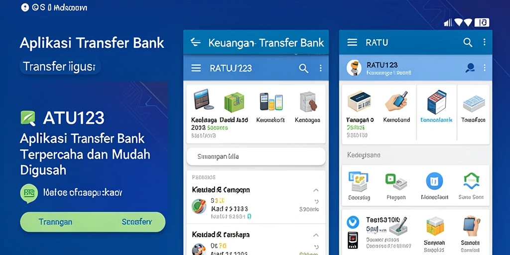Tampilan antarmuka RATU123 yang mudah digunakan untuk Transfer Bank.